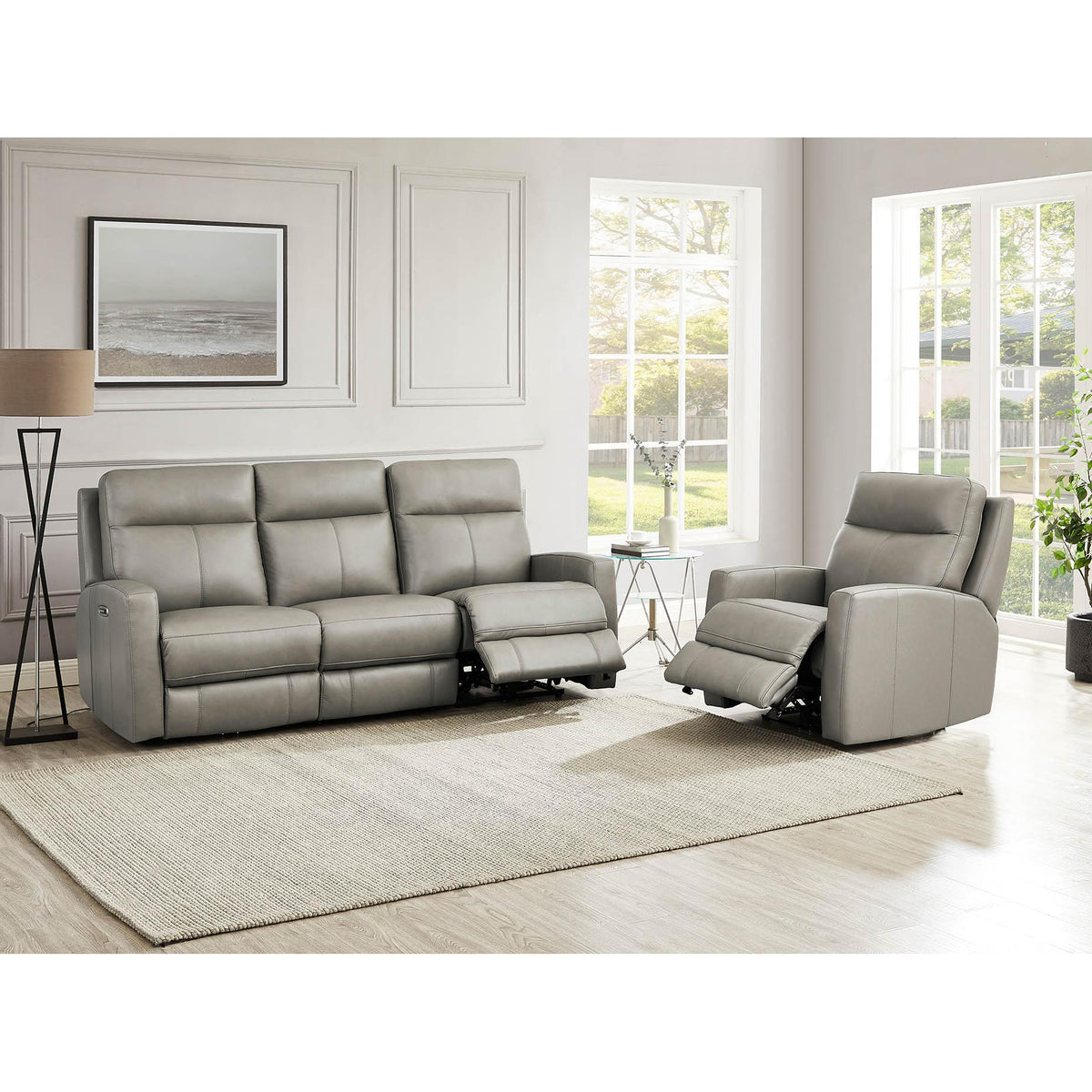  Amax Leather Modena 6806 Power Reclining Sofa - Bravo Concrete IMAGE 6