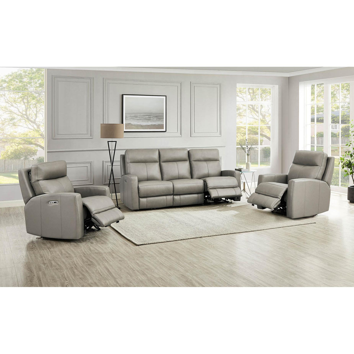  Amax Leather Modena 6806 Power Reclining Sofa - Bravo Concrete IMAGE 7