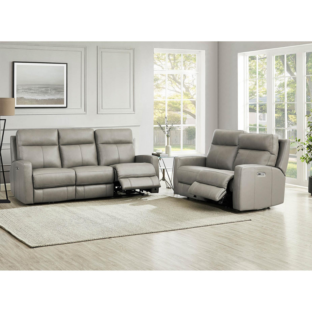  Amax Leather Modena 6806-20P2Z-2376 Power Reclining Loveseat - Bravo Concrete IMAGE 4