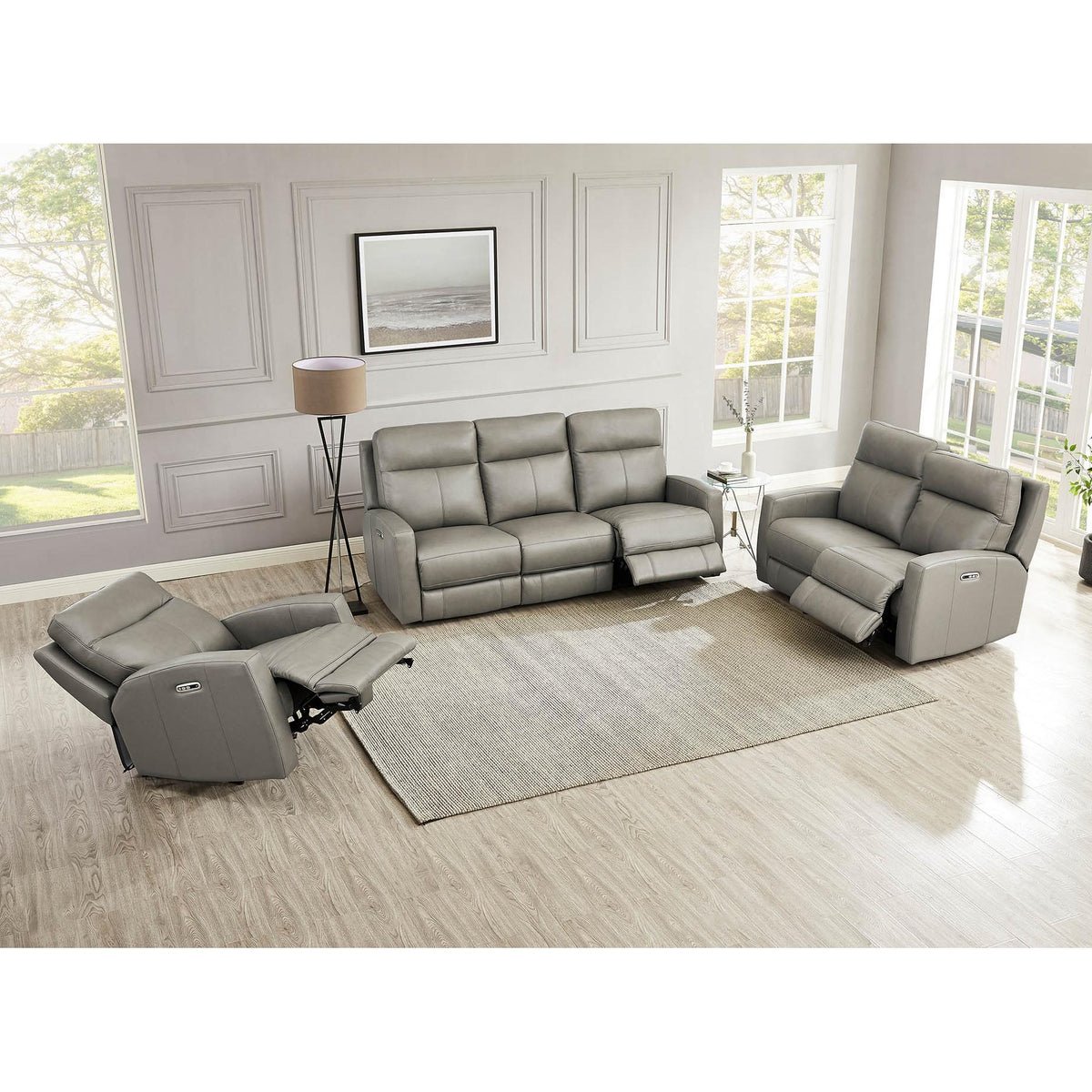  Amax Leather Modena 6806-20P2Z-2376 Power Reclining Loveseat - Bravo Concrete IMAGE 8
