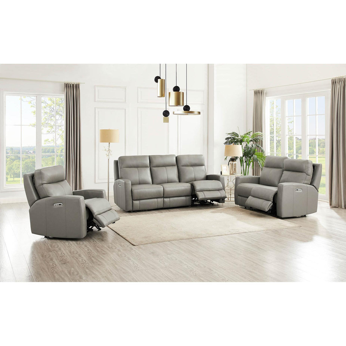  Amax Leather Modena 6806-10P2Z-2376 Power Recliner - Bravo Concrete IMAGE 12