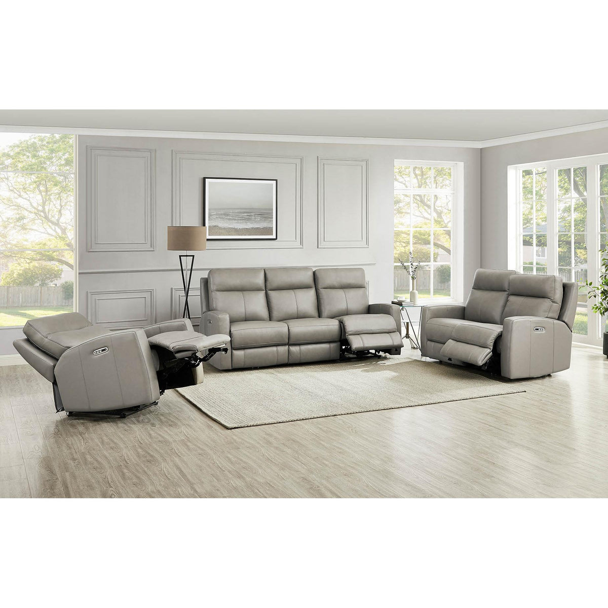  Amax Leather Modena 6806-10P2Z-2376 Power Recliner - Bravo Concrete IMAGE 13