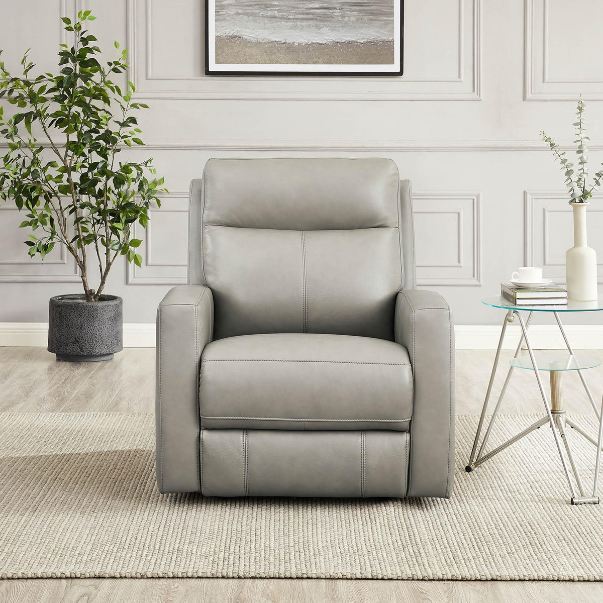  Amax Leather Modena 6806-10P2Z-2376 Power Recliner - Bravo Concrete IMAGE 2