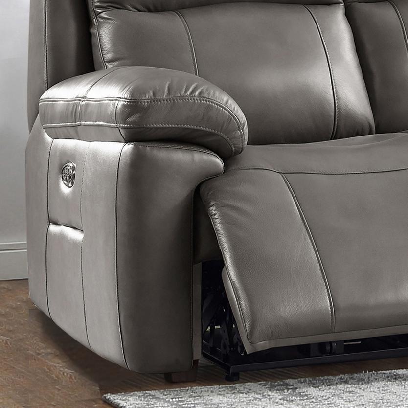  Amax Leather Sydney 6565-20P3Z-2131A Power Reclining Zero Grav. Loveseat - Chatham Grey IMAGE 3