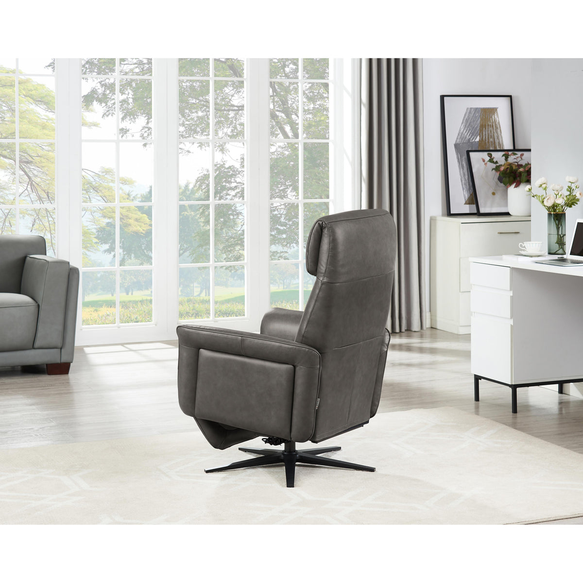  Amax Leather Tulip 8001S-10PSB-5258 Power Swivel Recliner with Battery Pack - Ash IMAGE 15