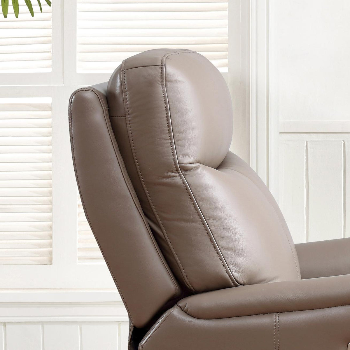  Amax Leather Columbia 6915W-10P2-2518 Wide Power Recliner with Headrest - Taupe IMAGE 12