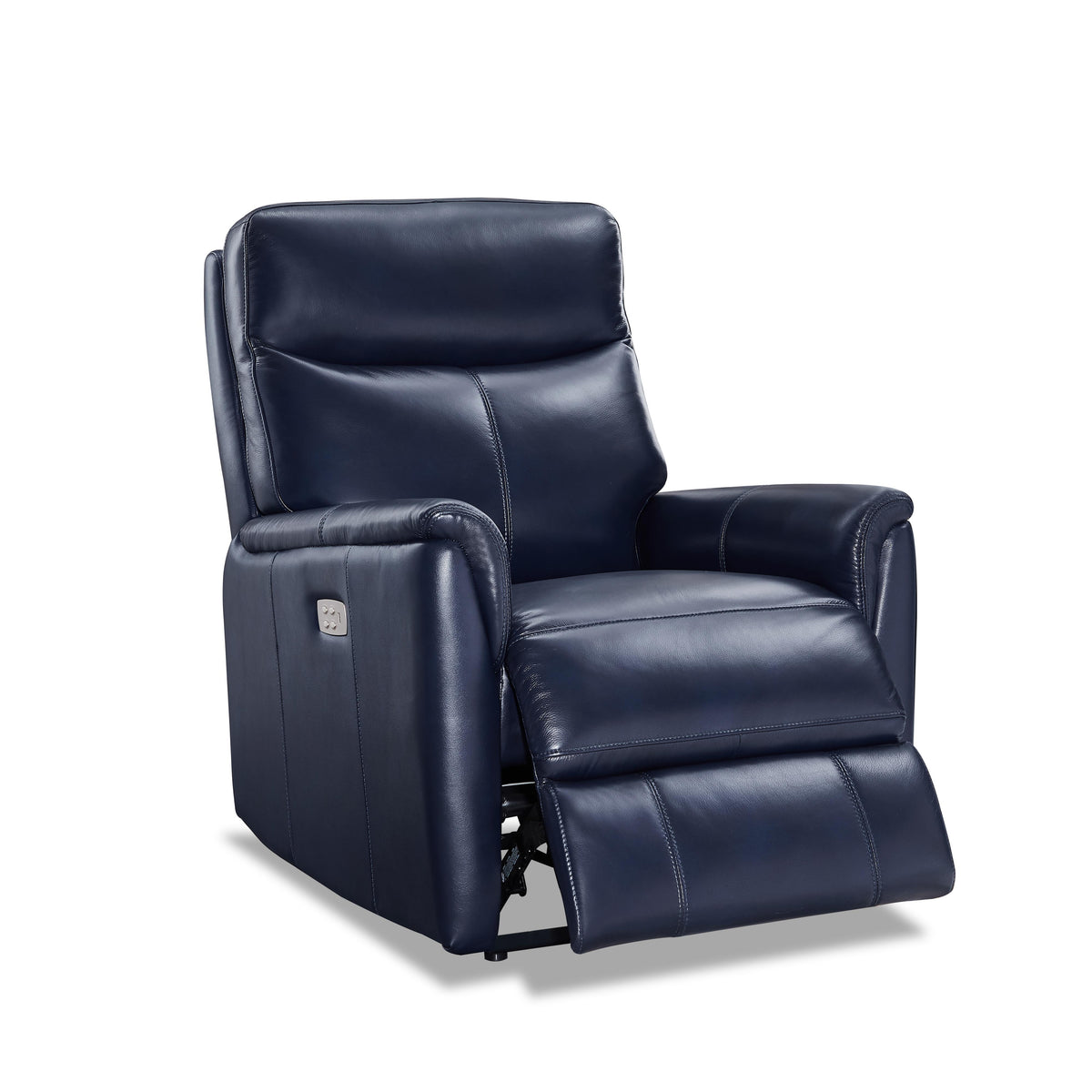  Amax Leather Columbia 6915W-10P2-2199 Wide Power Recliner with Headrest - Blue IMAGE 1