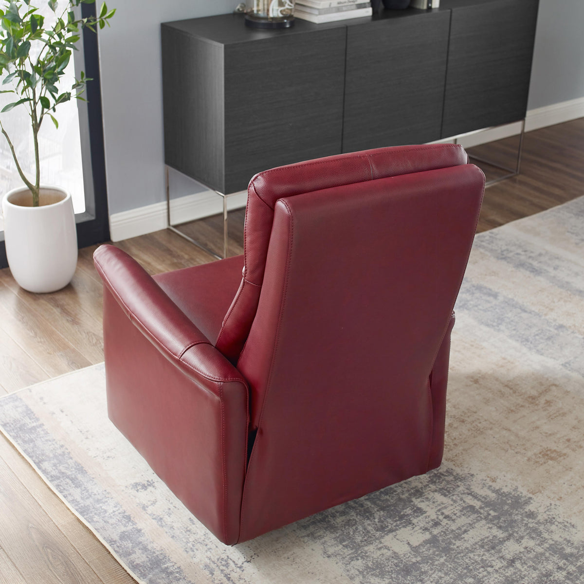  Amax Leather Dante 6610W-10P2-2169 Power Recliner with Headrest - Cranberry IMAGE 8