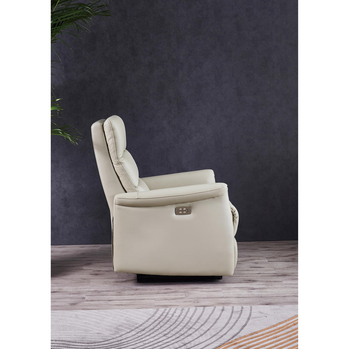  Amax Leather Dante 6610W-10P2-2519 Power Recliner with Headrest - Vanilla IMAGE 5