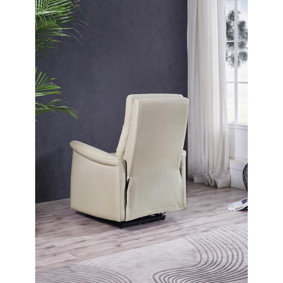 Amax Leather Dante 6610W-10P2-2519 Power Recliner with Headrest - Vanilla IMAGE 8