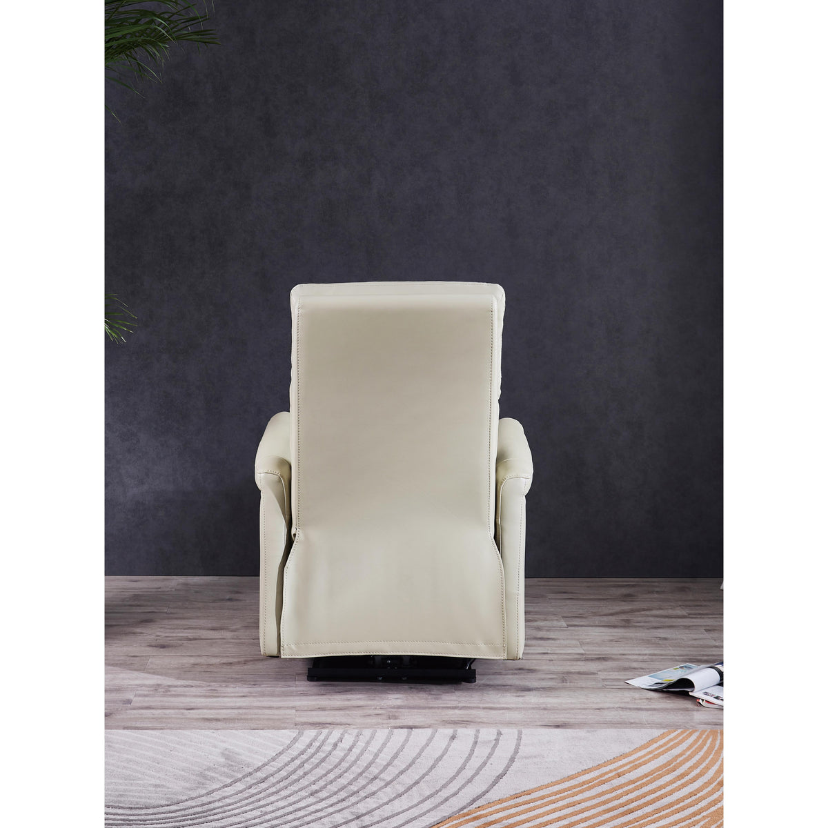  Amax Leather Dante 6610W-10P2-2519 Power Recliner with Headrest - Vanilla IMAGE 9