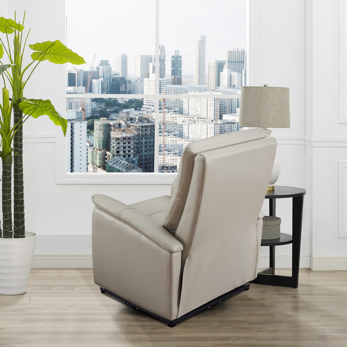  Amax Leather Benson 6673W-10P2-2515 Power Recliner with Headrest - Ice IMAGE 8