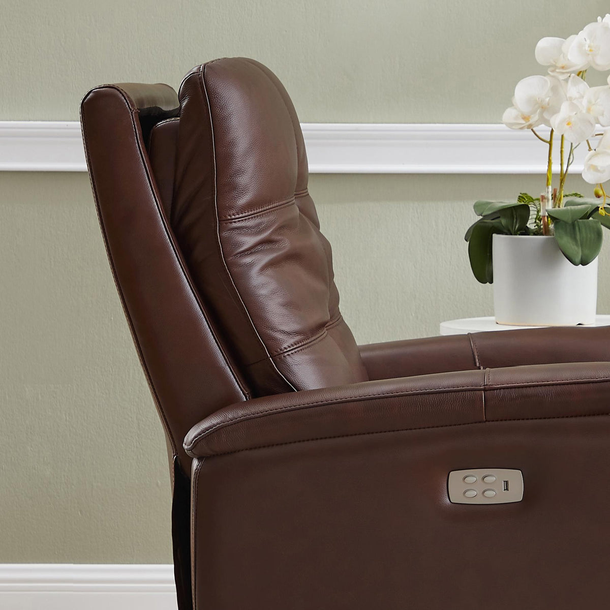  Amax Leather Benson 6673W-10P2-2372 Power Recliner with Headrest - Raisin IMAGE 14