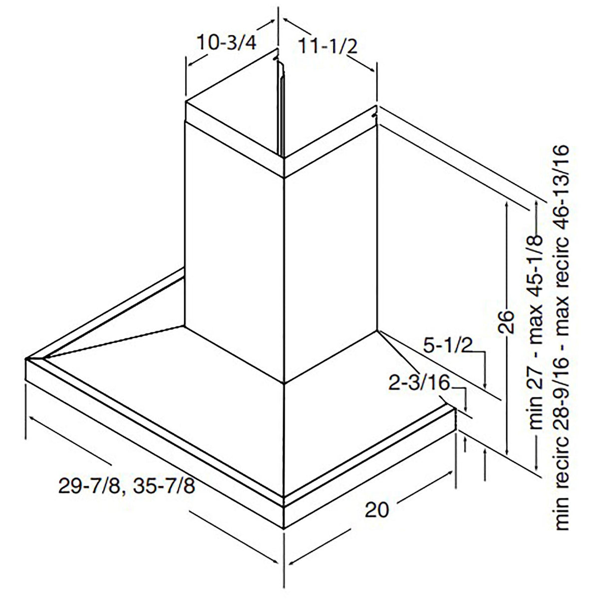  Best 30-inch WCS1 Series Wall Chimney Hood WCS1306BLS IMAGE 7
