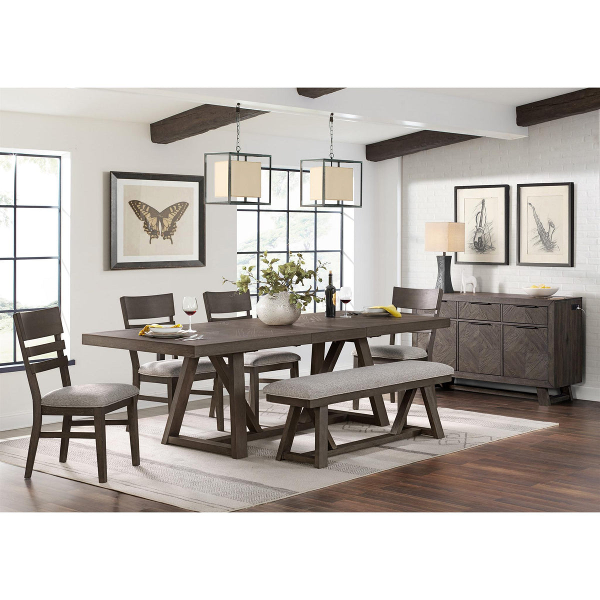  Intercon Furniture Hearst Dining Table with Trestle Base HR-TA-42101-RCV-BSE/HR-TA-42101-RCV-TOP IMAGE 5