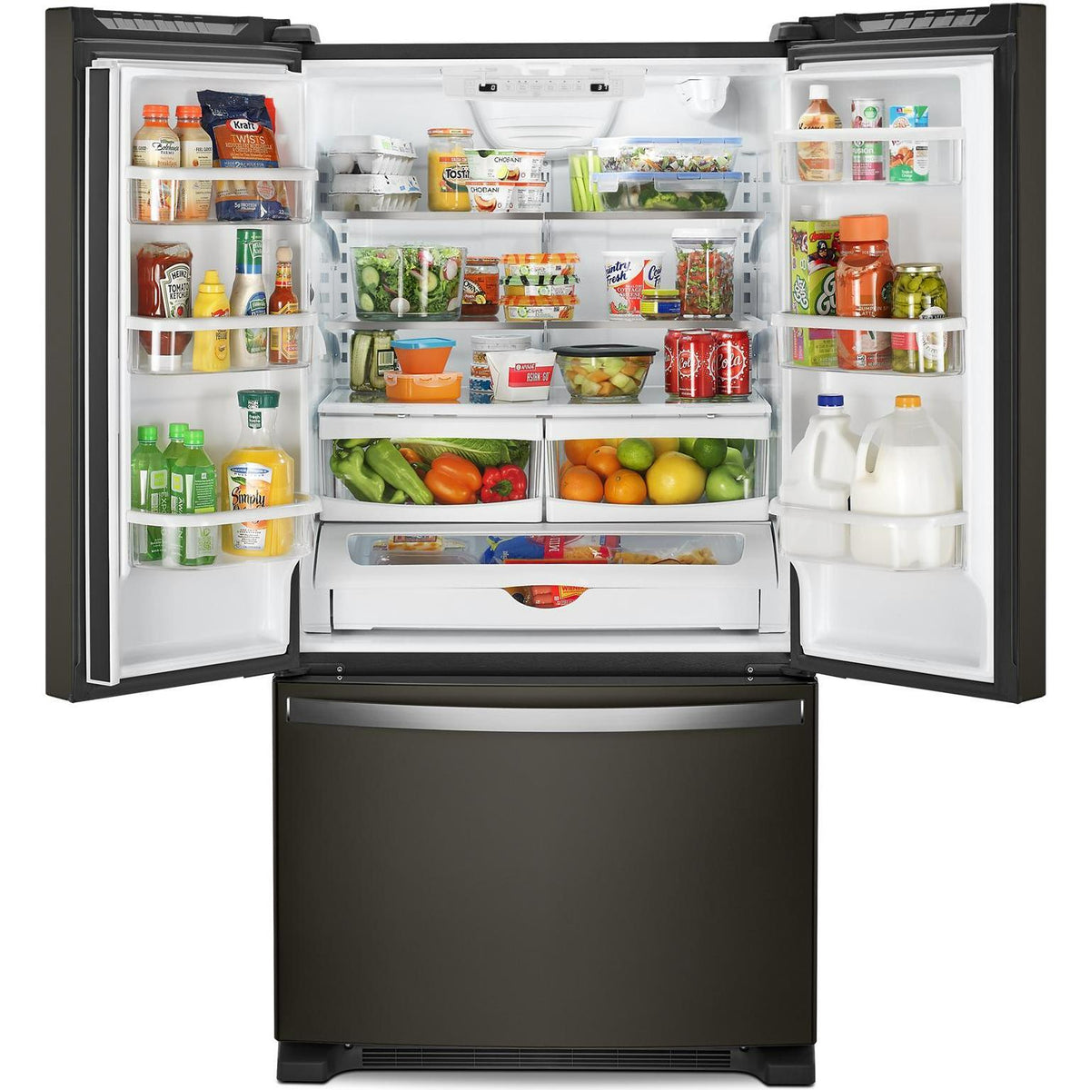  Whirlpool 33-inch, 22.1 cu. ft. Freestanding French 3-Door Refrigerator with Factory Installed Ice Maker WRFF5333PV IMAGE 3