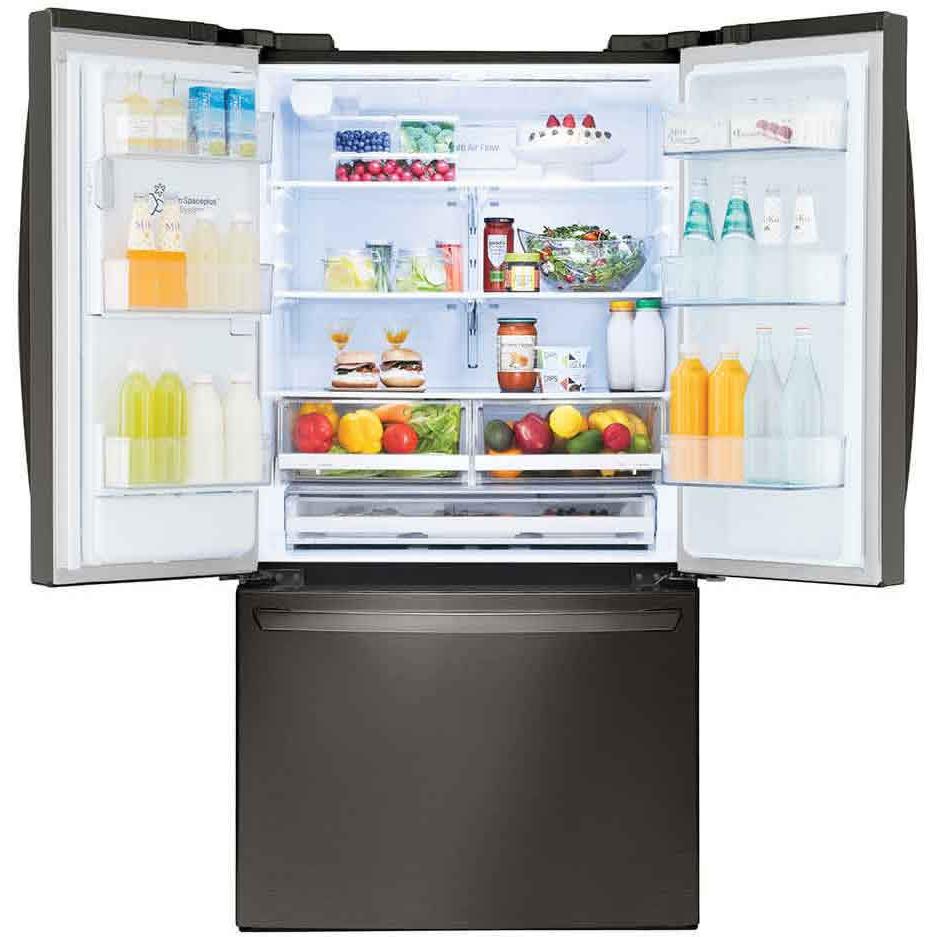  LG 36-inch 27.7 cu. ft. 3-Door French Door Refrigerator with Smart Diagnosis LRFS28XBD IMAGE 2