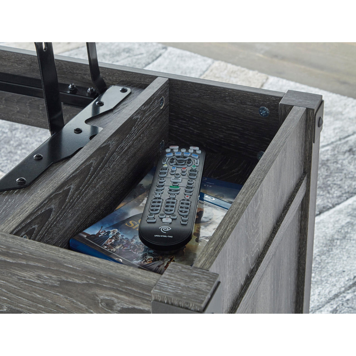  Signature Design by Ashley Freedan T175T2 Lift-top Coffee Table, 2 End Tables and Console IMAGE 4