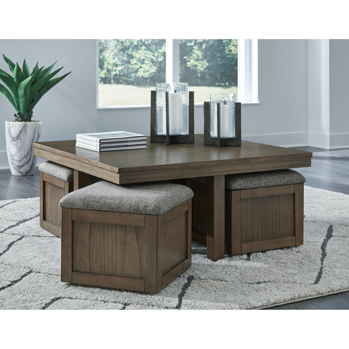 Signature Design by Ashley Boardernest T738-20 Cocktail Table with 4 Stools IMAGE 5
