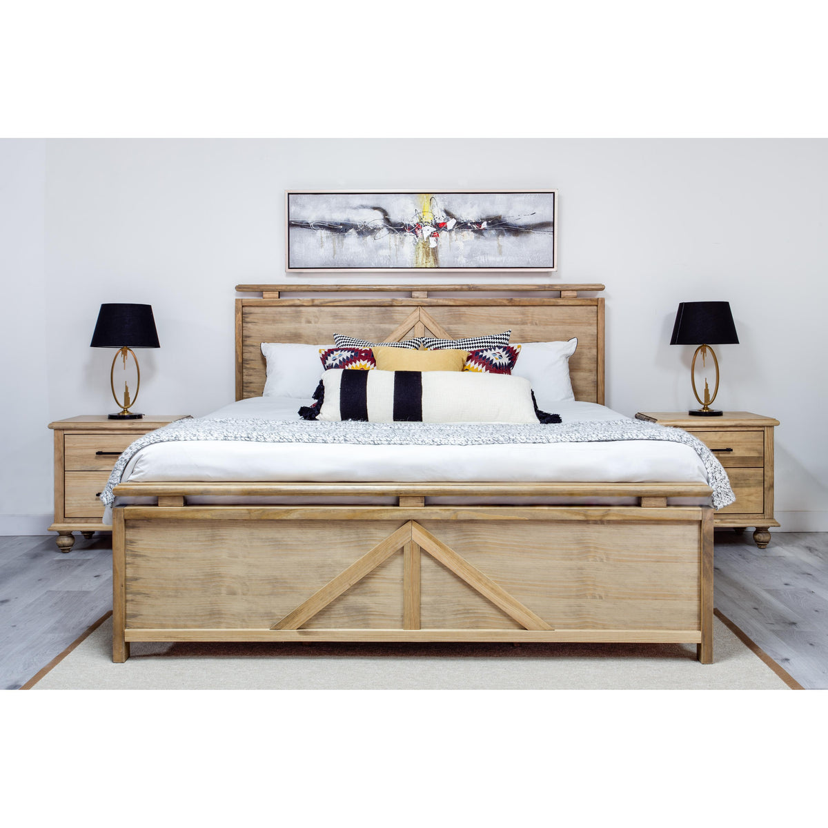  Mako Solid Wood Furniture Victoria 8300-K King Panel Bed IMAGE 1