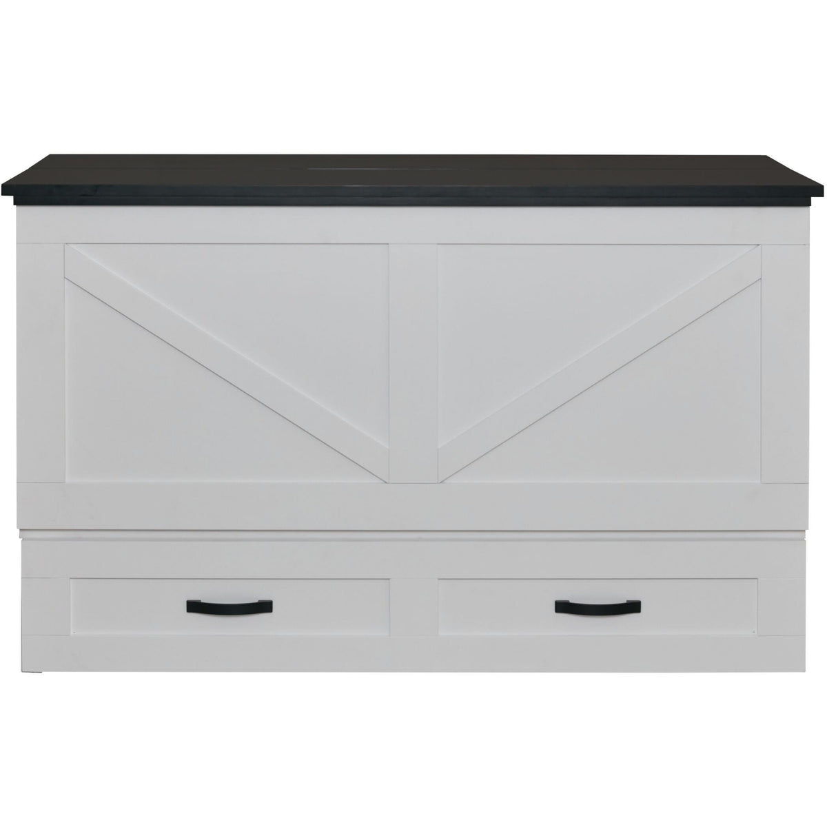  Cabinet Bed Barn Queen Cabinet Bed - White and Black IMAGE 1