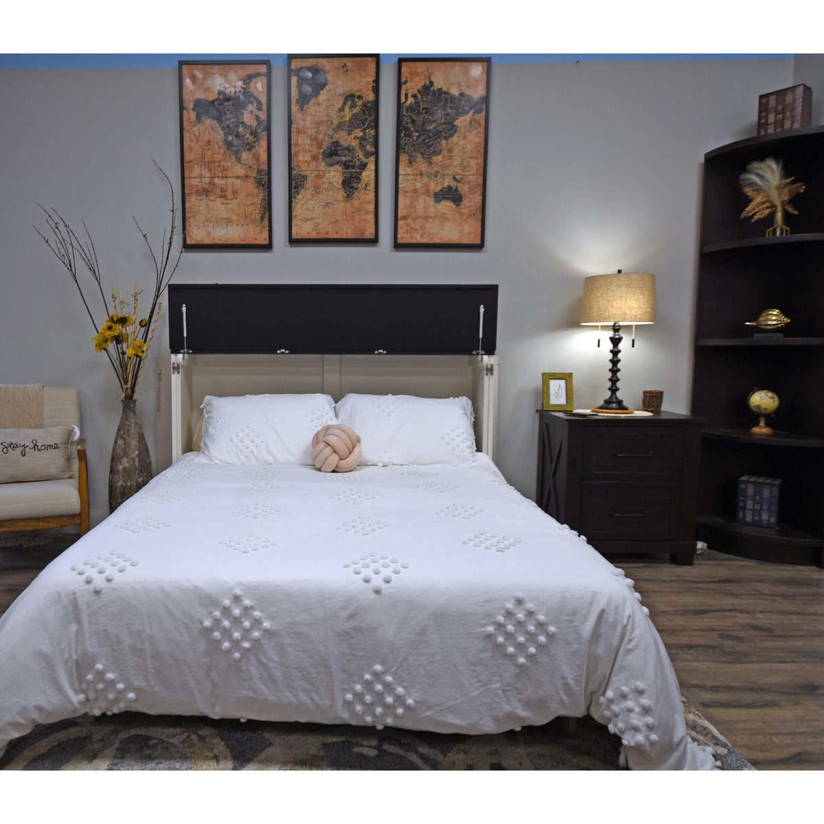  Cabinet Bed Barn Queen Cabinet Bed - White and Black IMAGE 14