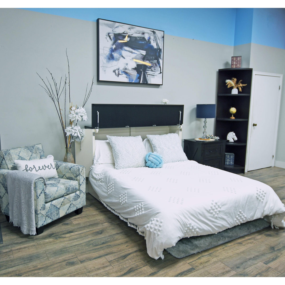 Cabinet Bed Barn Queen Cabinet Bed - White and Black IMAGE 15