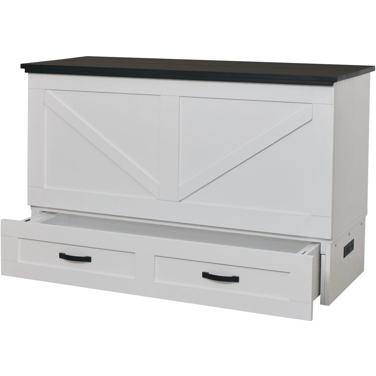  Cabinet Bed Barn Queen Cabinet Bed - White and Black IMAGE 3