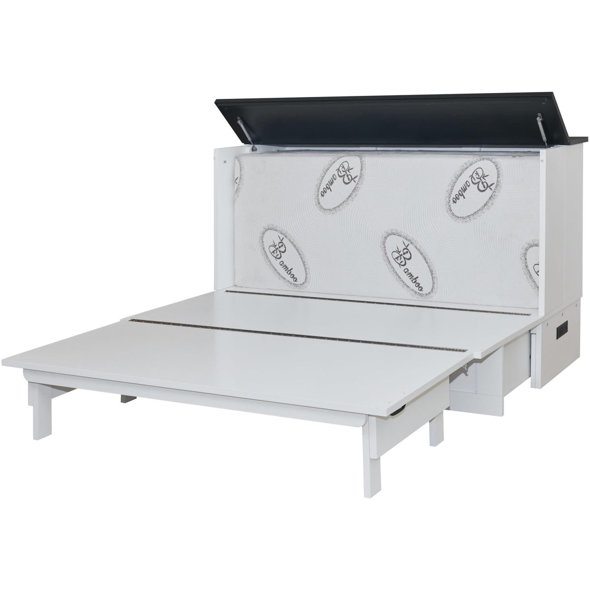  Cabinet Bed Barn Queen Cabinet Bed - White and Black IMAGE 5