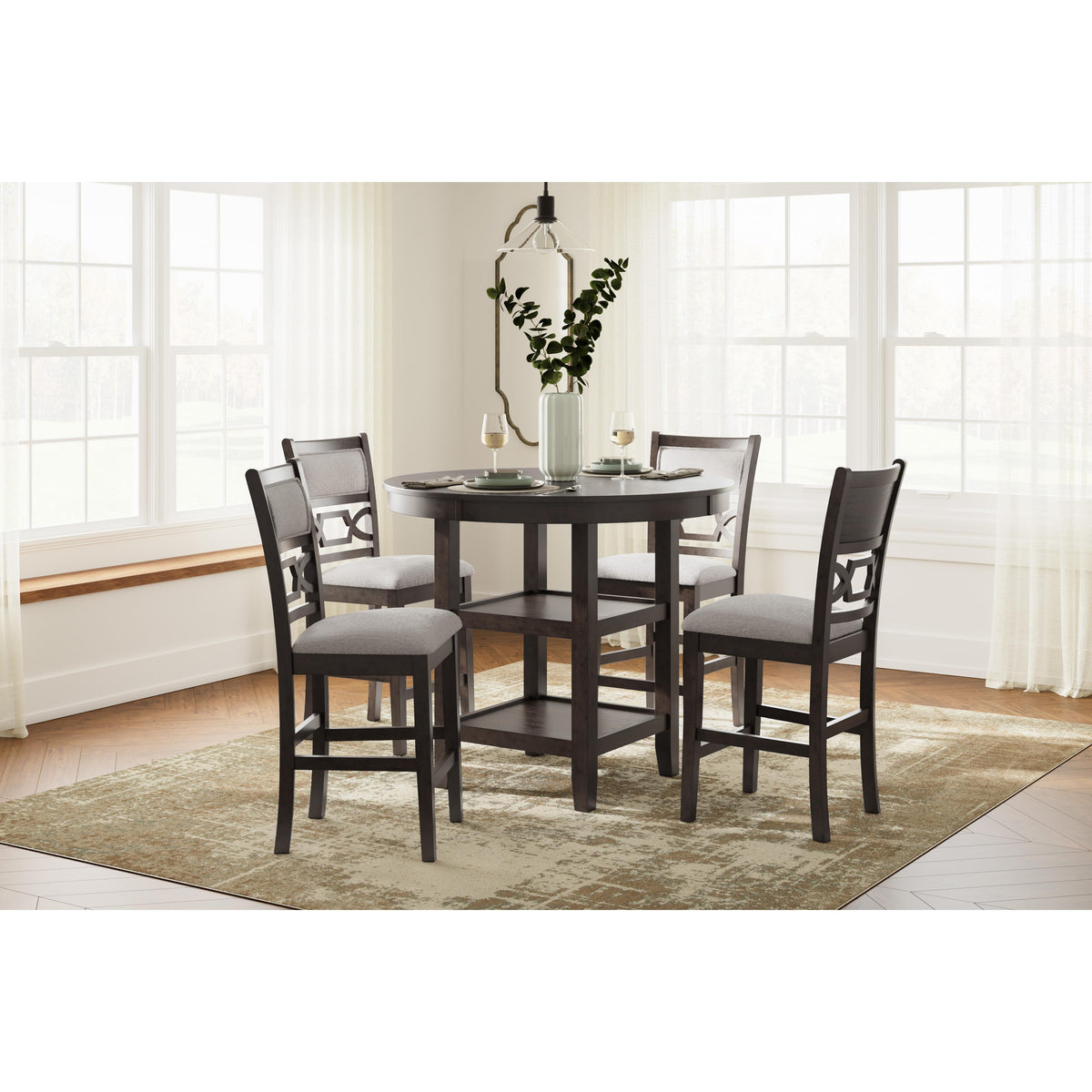  Signature Design by Ashley Langwest D422-223 Dining Room Counter Table Set IMAGE 3