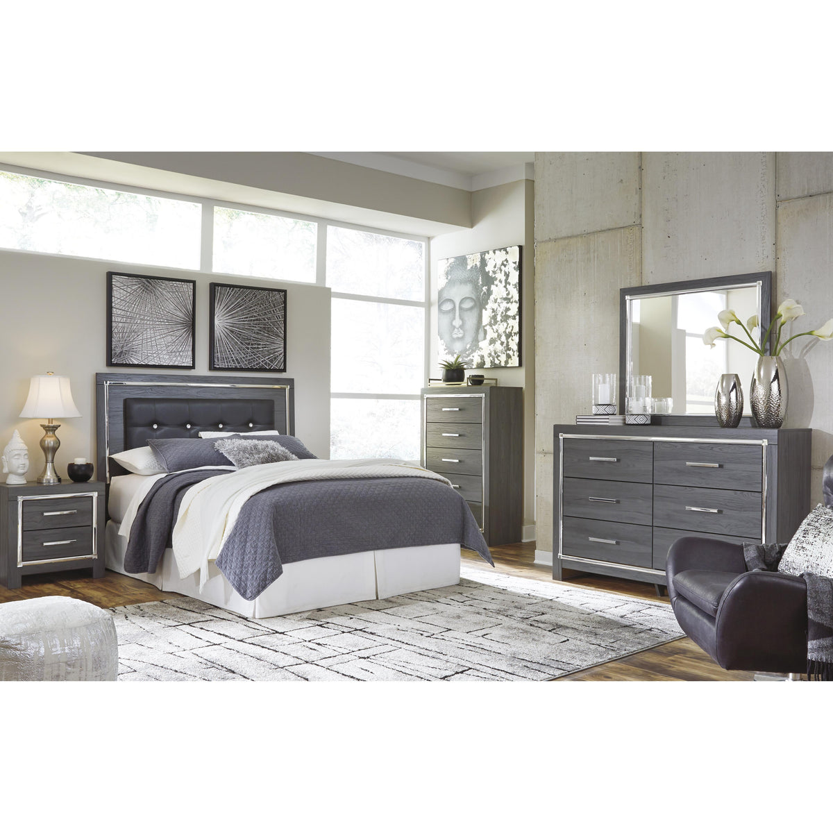  Signature Design by Ashley Lodanna B214-57 Queen Upholstered Panel Headboard IMAGE 8