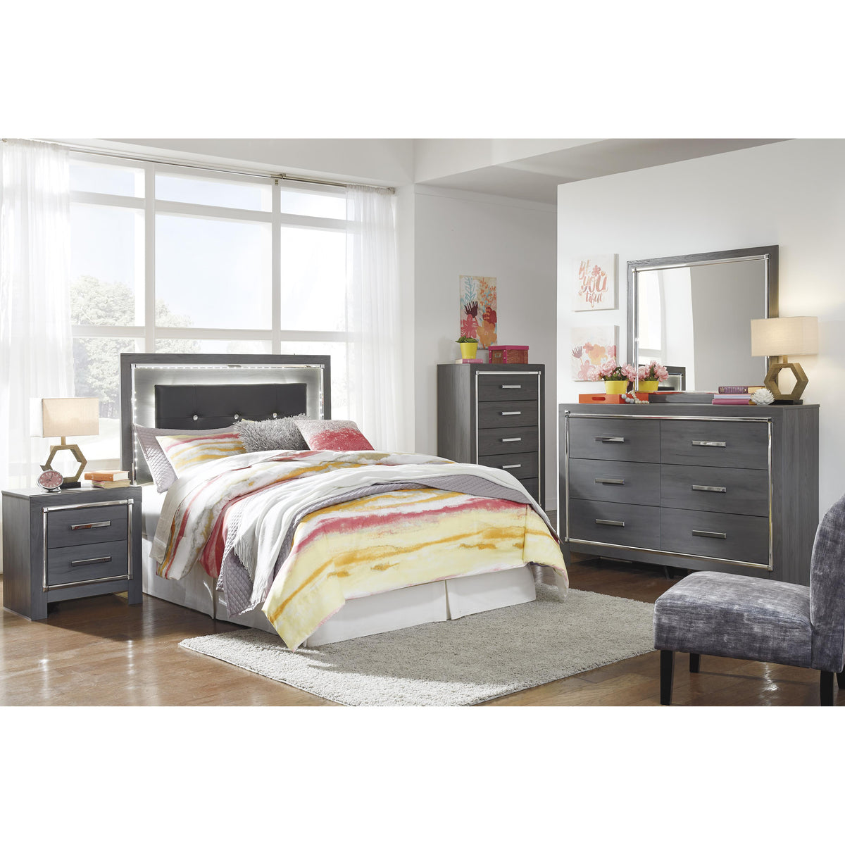 Signature Design by Ashley Lodanna B214-87 Full Upholstered Panel Headboard IMAGE 10