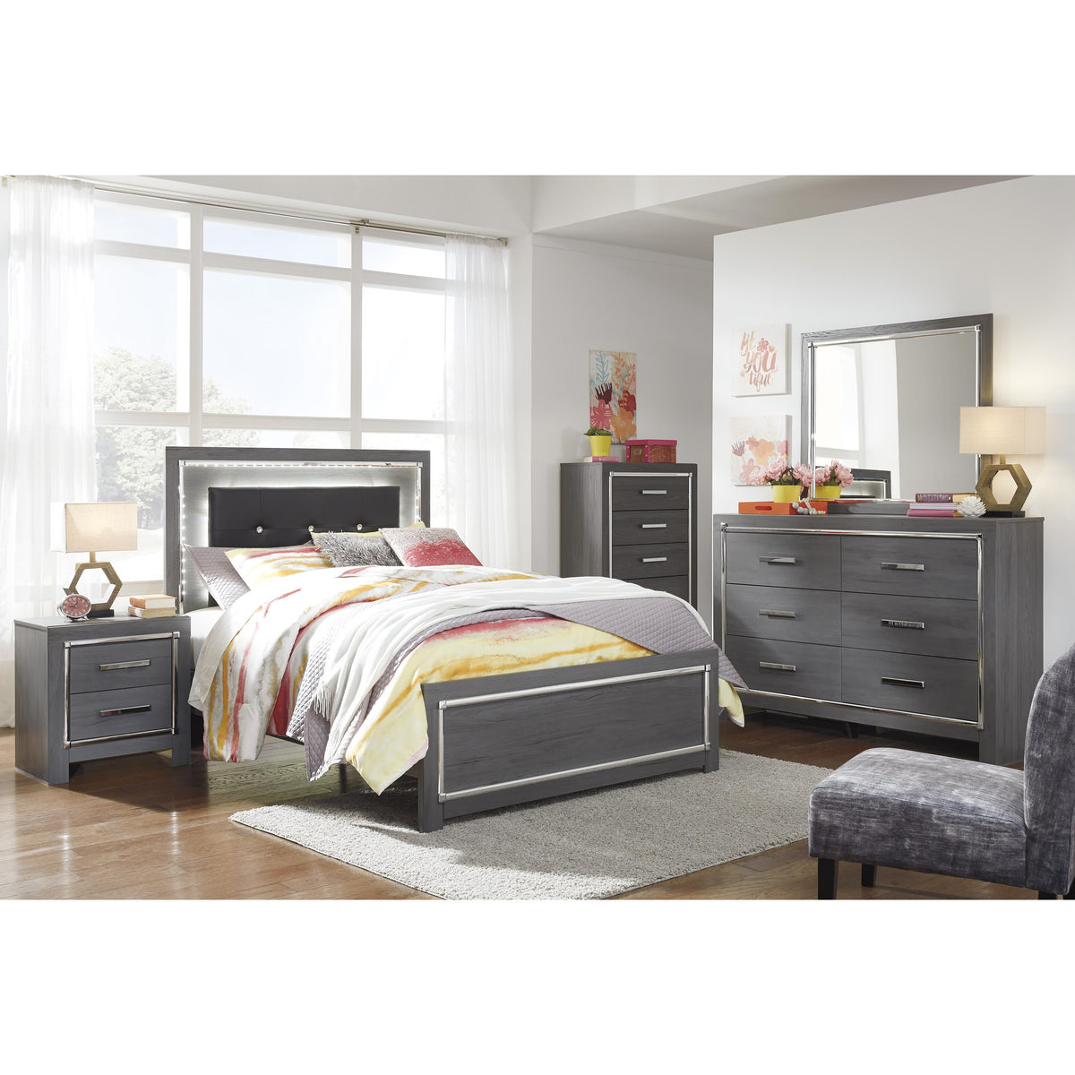  Signature Design by Ashley Lodanna B214-87 Full Upholstered Panel Headboard IMAGE 7