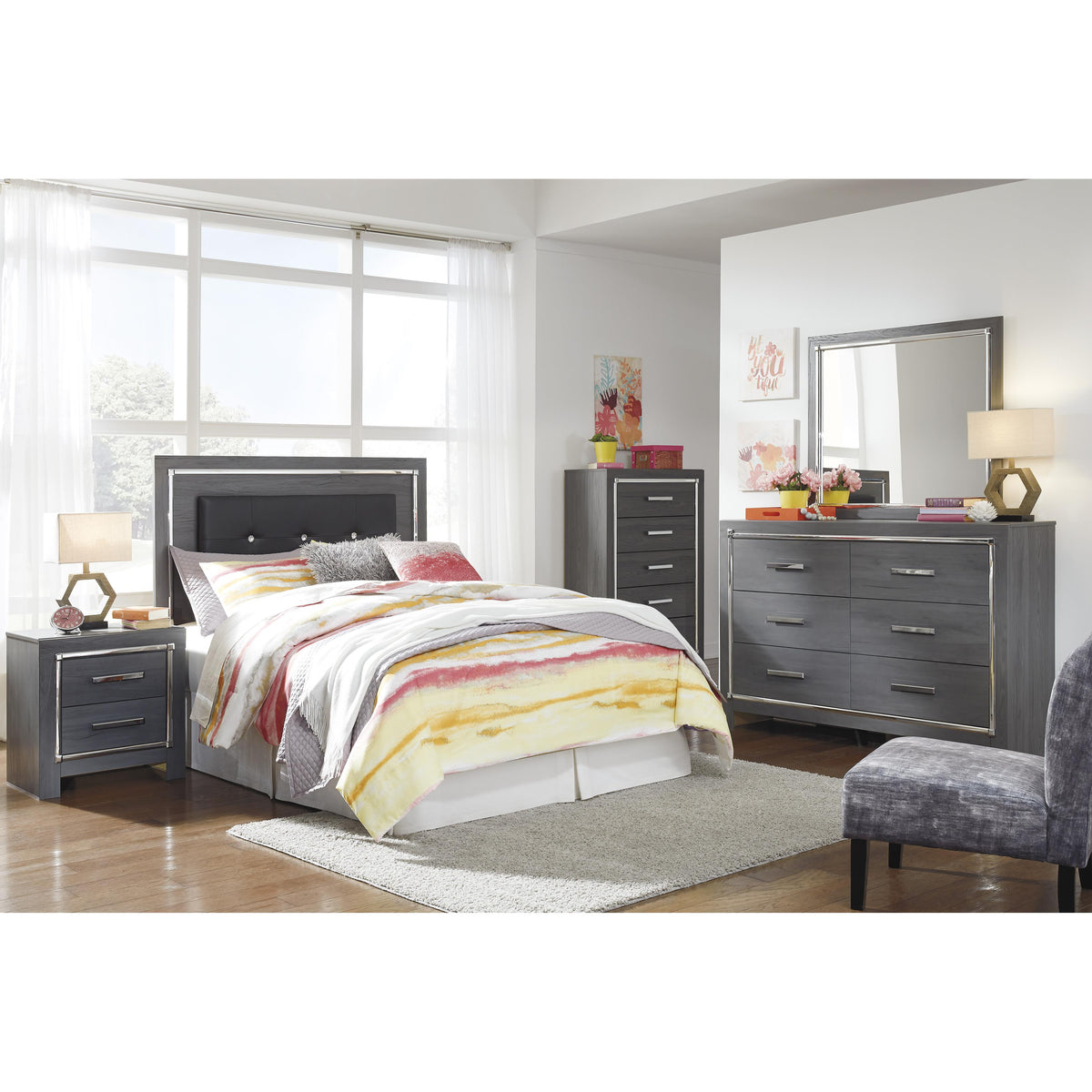  Signature Design by Ashley Lodanna B214-87 Full Upholstered Panel Headboard IMAGE 9