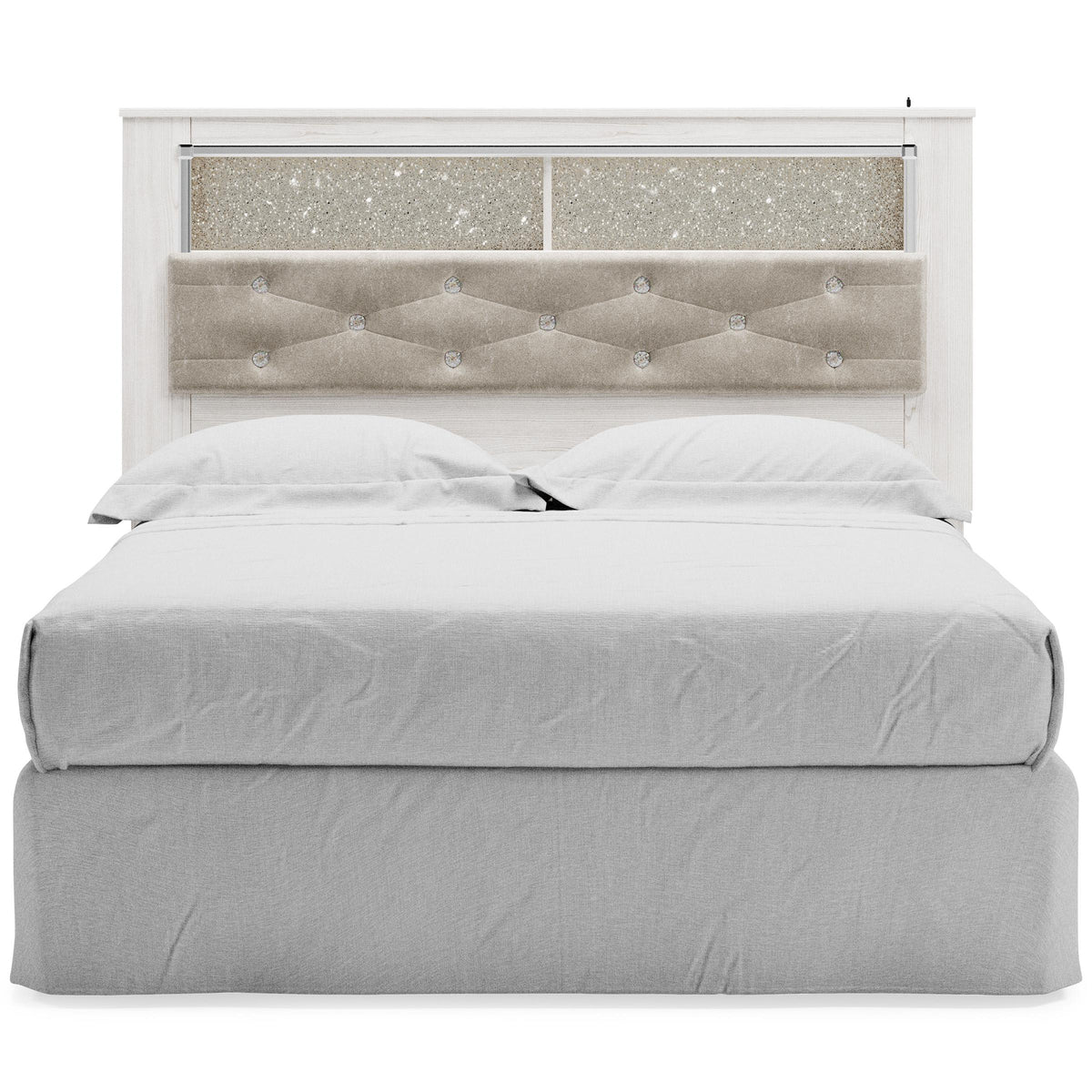  Signature Design by Ashley Altyra B2640-65 Queen Upholstered Panel Bookcase Headboard IMAGE 3