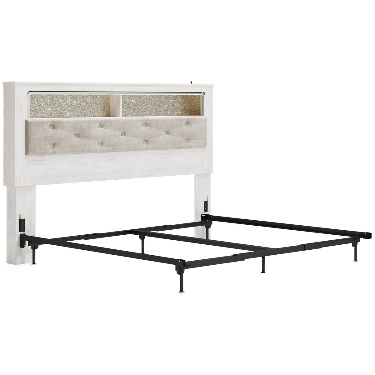  Signature Design by Ashley Altyra B2640-69 King Upholstered Panel Bookcase Headboard IMAGE 1
