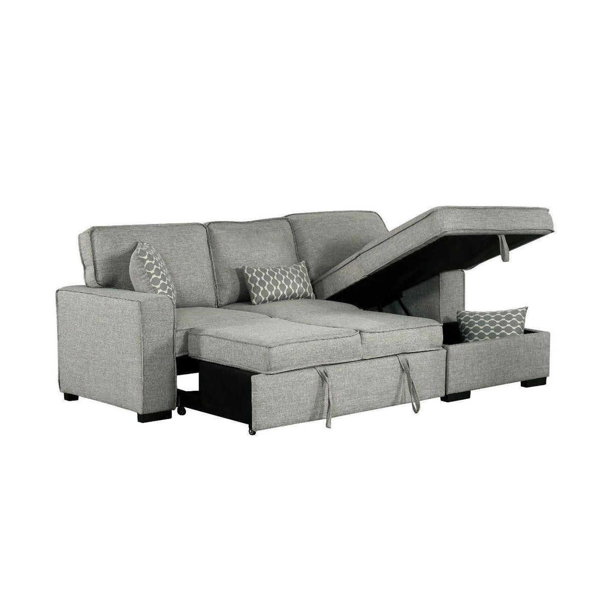  Primo International Bellissa 7 2pc Sleeper Sectional - Knit Grey IMAGE 1