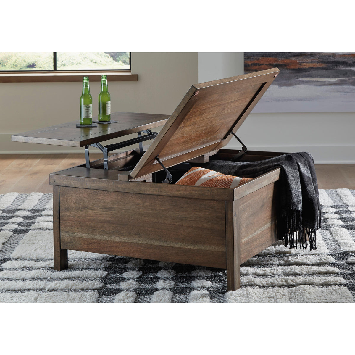  Signature Design by Ashley Moriville T731T2 Lift-top Coffee Table and 2 Chairside End Tables IMAGE 3