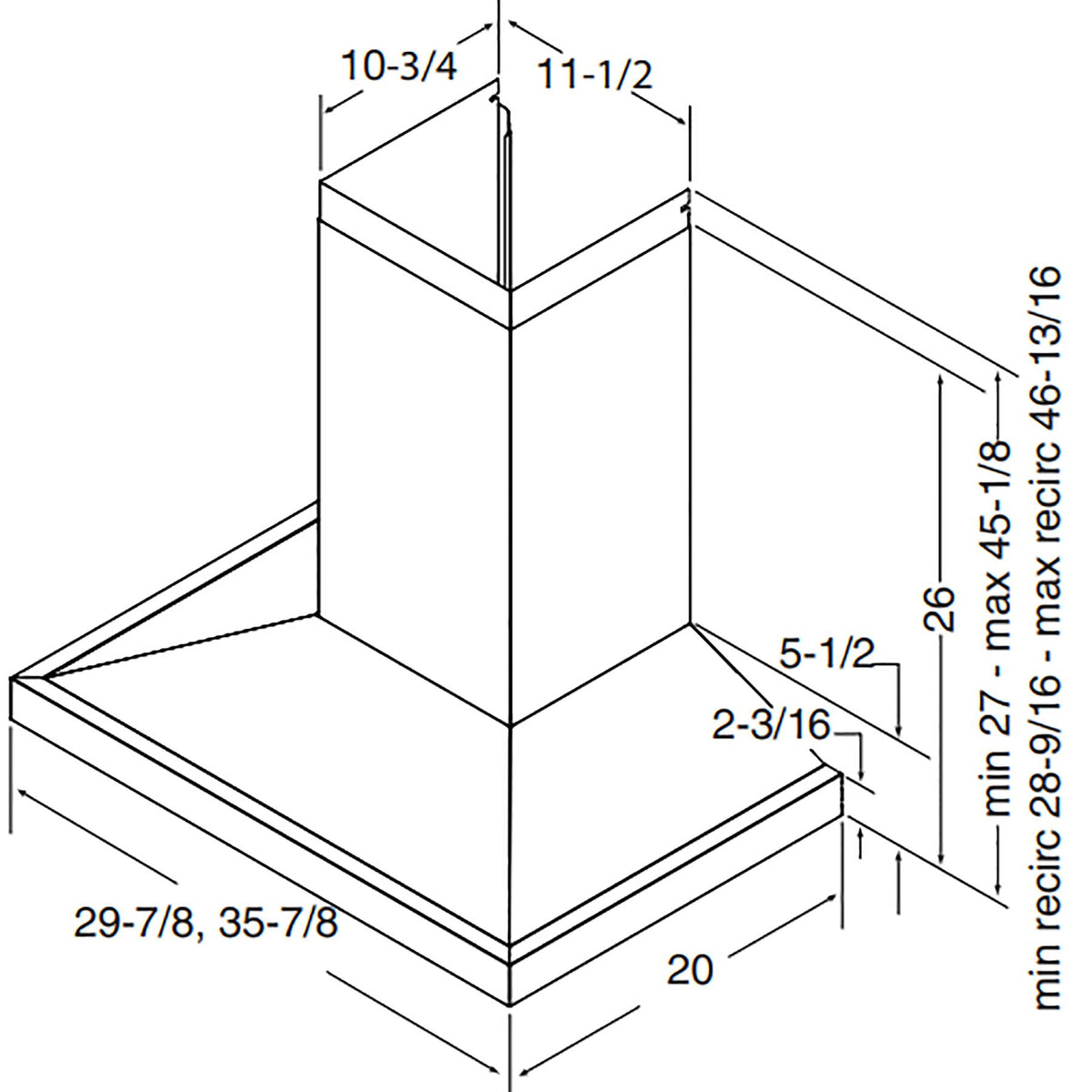  Broan 36-inch Pyramid Chimney Hood EWS1366SS IMAGE 6