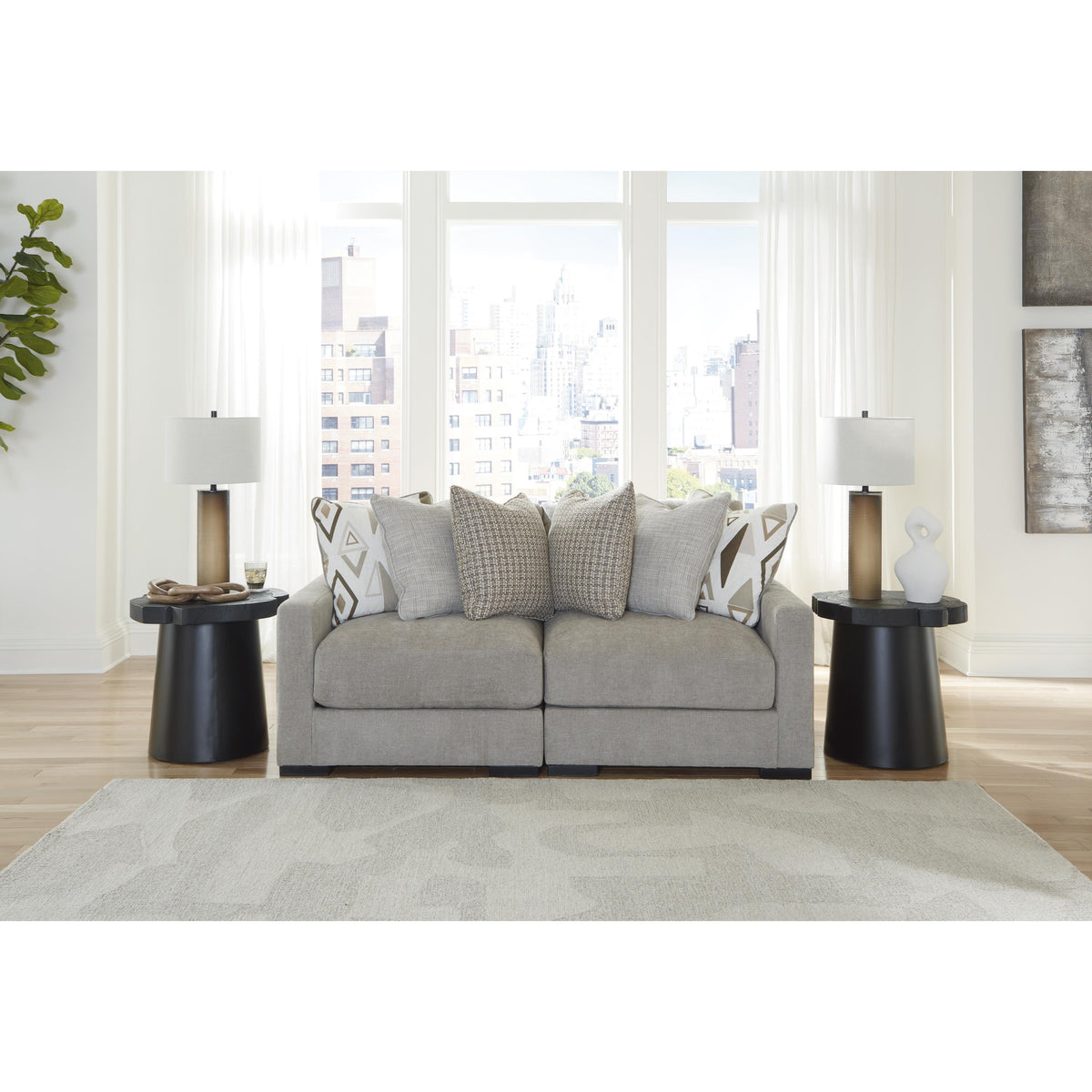  Benchcraft Aslan Court 20305S1 2 pc Loveseat Sectional IMAGE 2