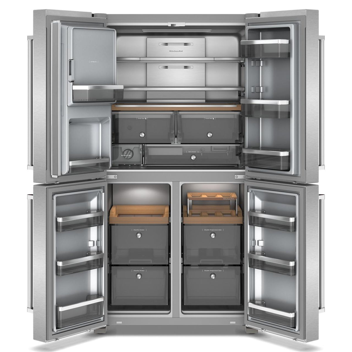  KitchenAid 36-inch, 19.4 cu. ft. Counter-Depth French 4-Door Refrigerator with Water and Ice Dispensing System KRQC736RPS IMAGE 3