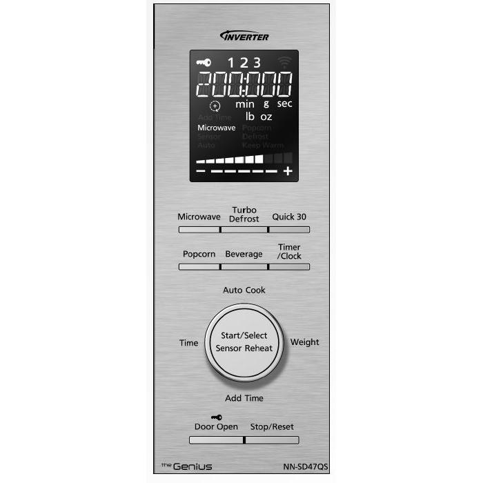 Panasonic 19-inch, 0.9 cu. ft. Countertop Microwave Oven with Inverter Technology NN-SD47QS IMAGE 2