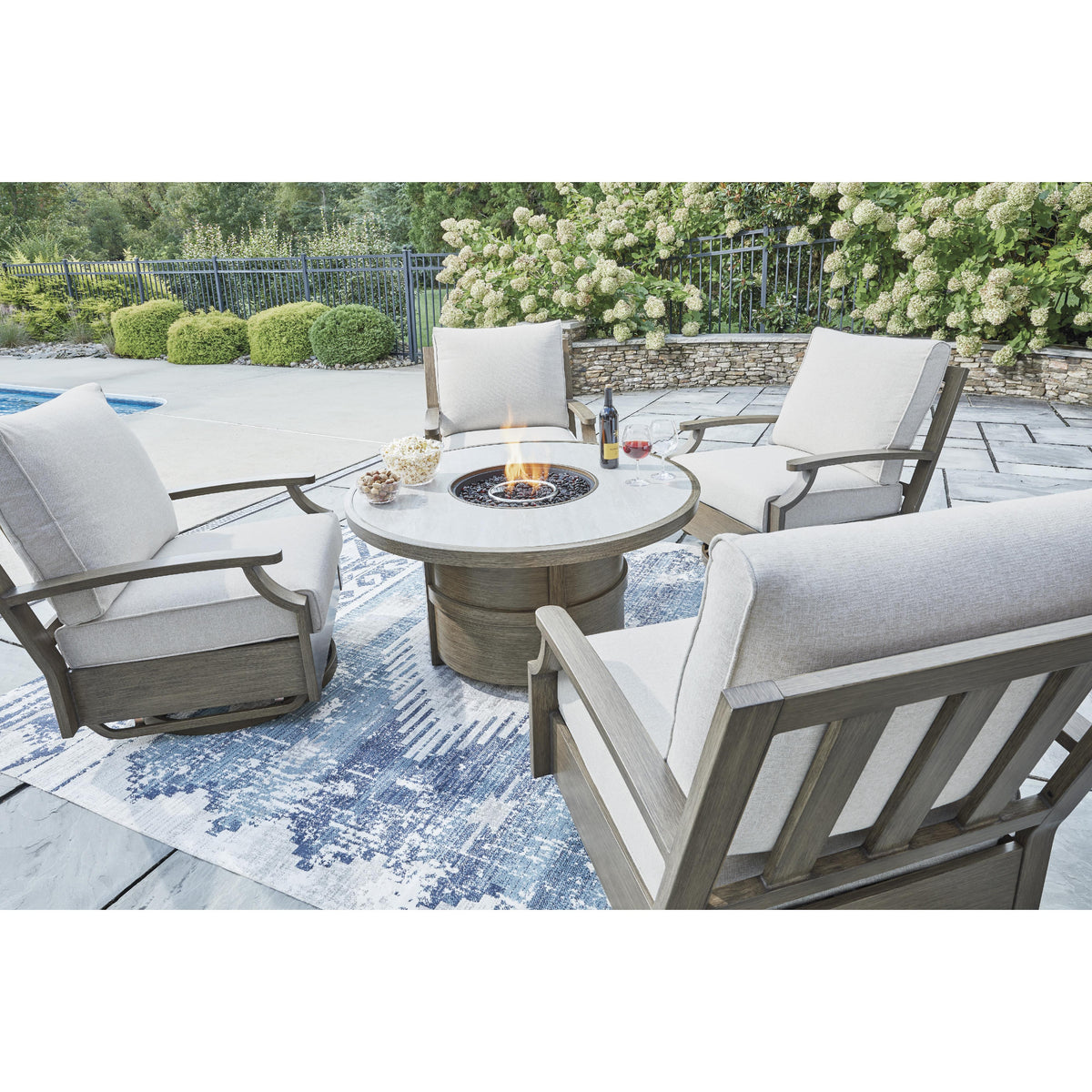 Signature Design by Ashley Rainier Ranch P701-776 Round Fire Pit Table IMAGE 7