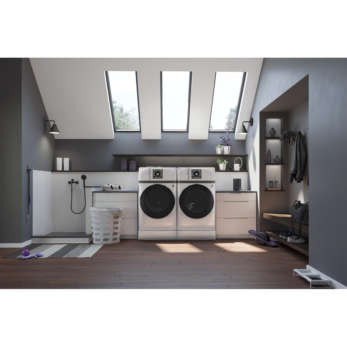  GE Profile 4.6 cu. ft. UltraFast Combo with Ventless Inverter Heat Pump Technology Washer/Dryer PFQ83HSSWWW IMAGE 9