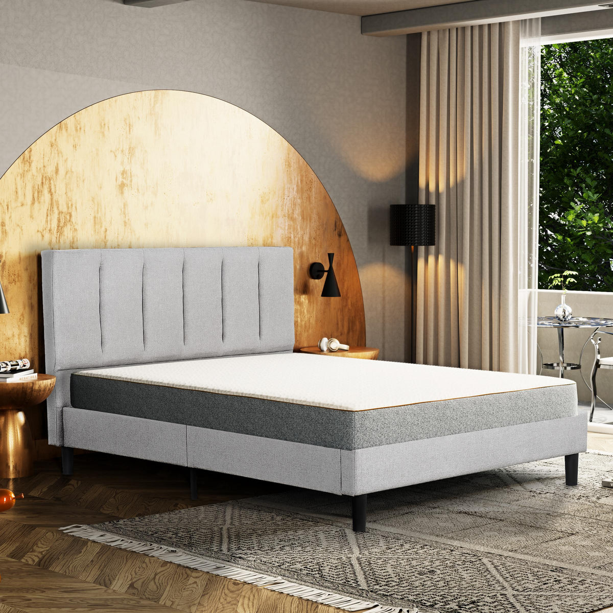  Primo International Ann B3691LIST0XB5Q Queen Upholstered Platform Bed - Stone IMAGE 5