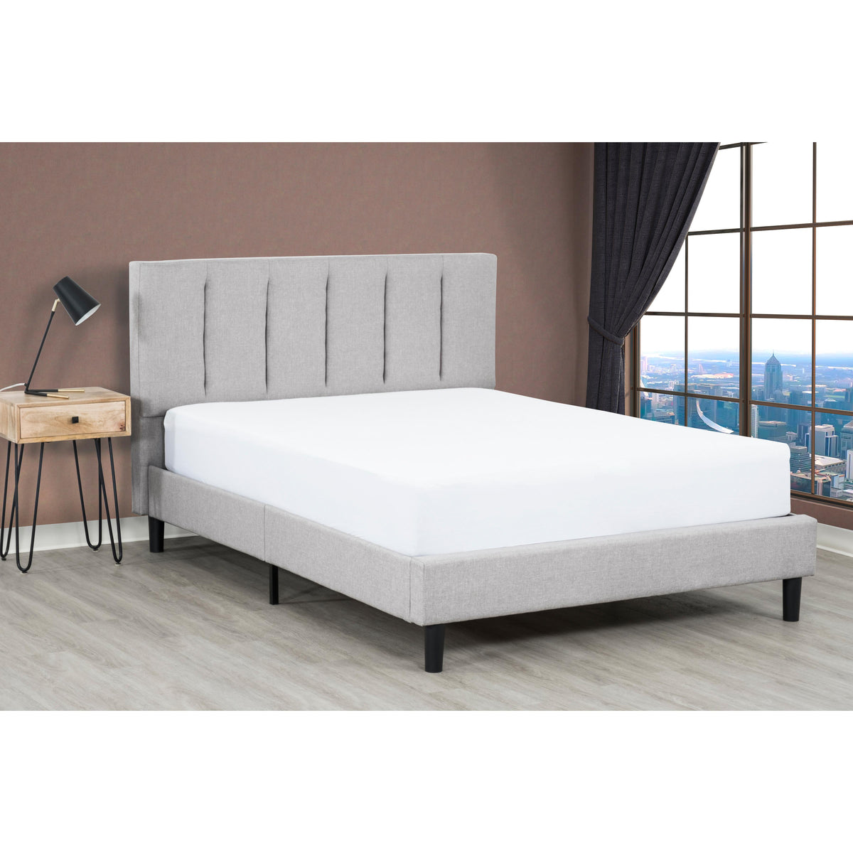  Primo International Ann B3691LIST0XB5Q Queen Upholstered Platform Bed - Stone IMAGE 6