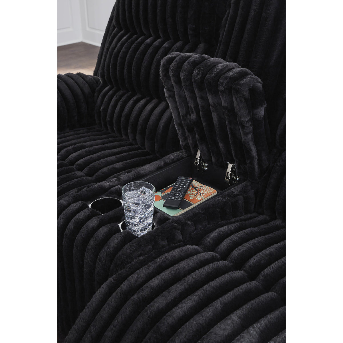  Signature Design by Ashley Rhine Falls PC4280596 Double Reclining Power Loveseat with Console IMAGE 5