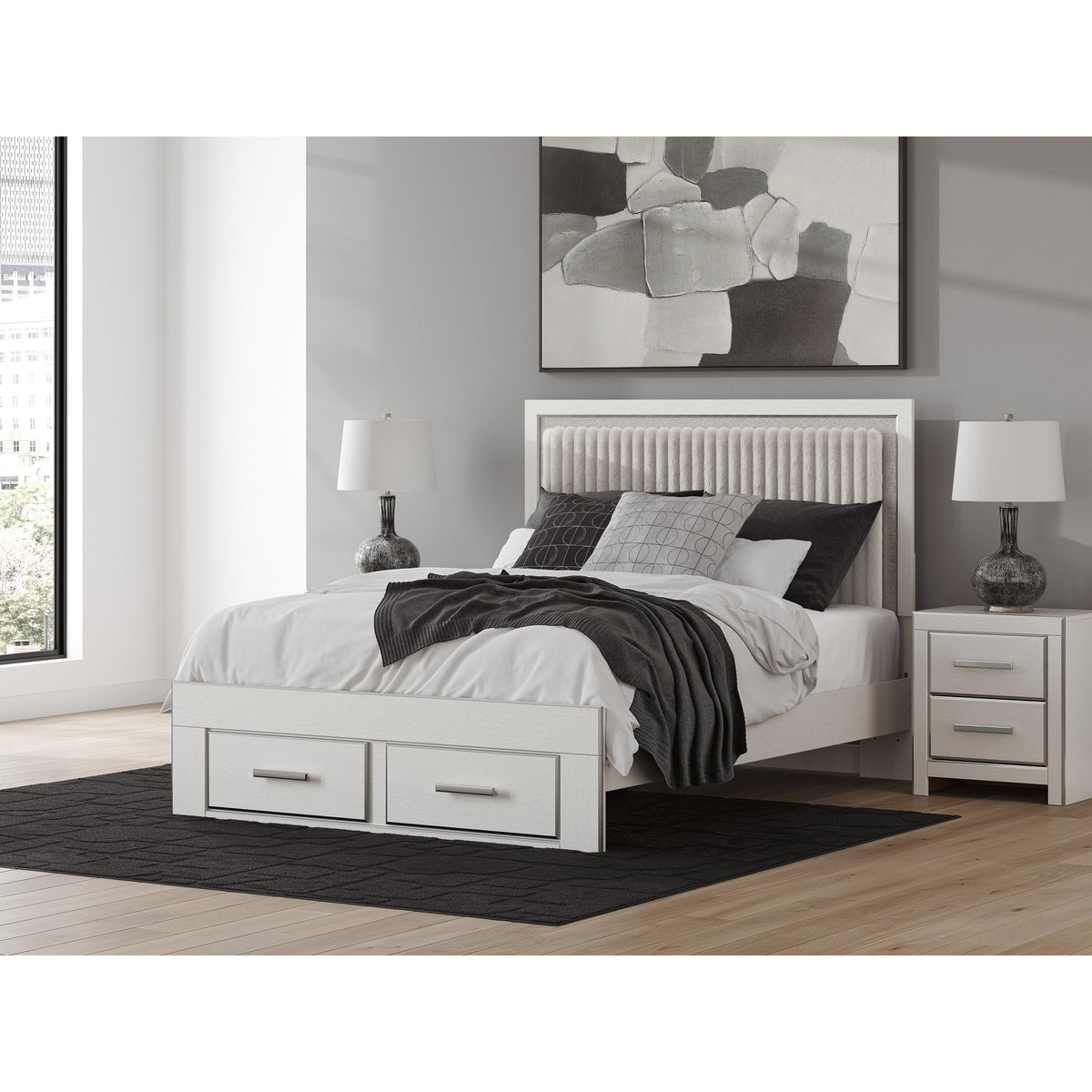  Signature Design by Ashley Zuraleus PCB3381B4 Queen Upholstered Panel Storage Bed IMAGE 4