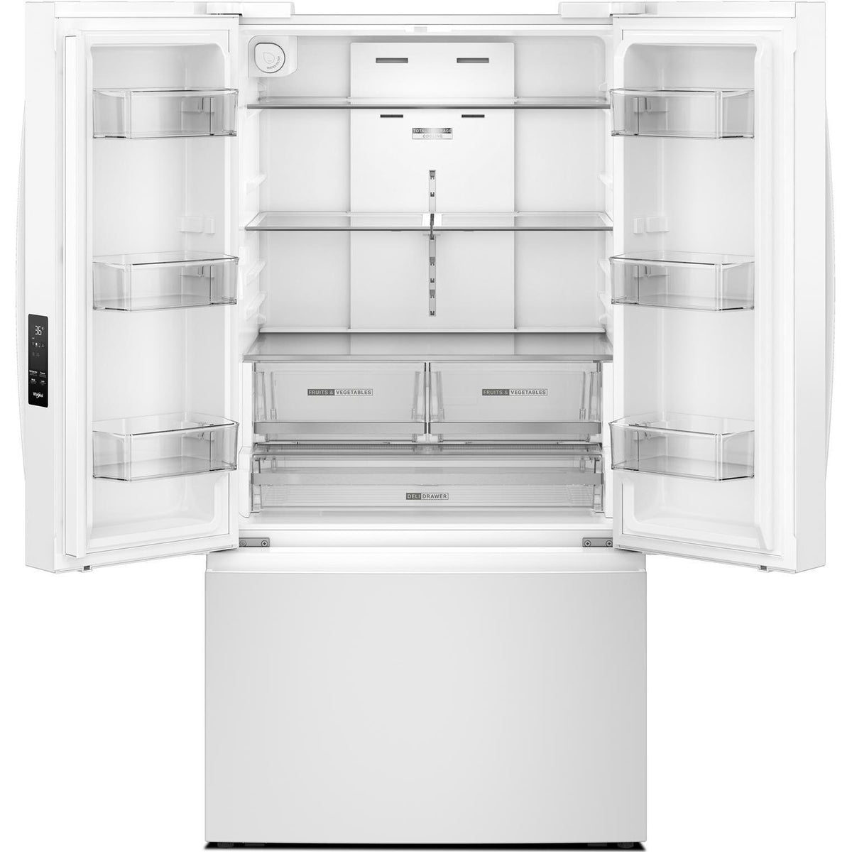  Whirlpool 36-inch, 31 cu. ft. Freestanding French 3- Door Refrigerator with Internal Water Dispenser WRFF3336SW IMAGE 2