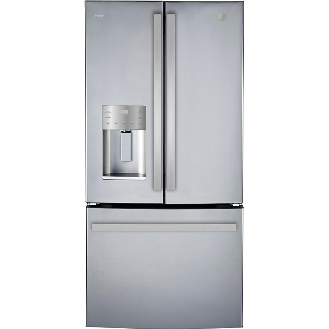  GE Profile 33-inch, 17.5 cu.ft. French-Door Refrigerator with FrostGuard™ Technology PYE18HYRCFS IMAGE 1